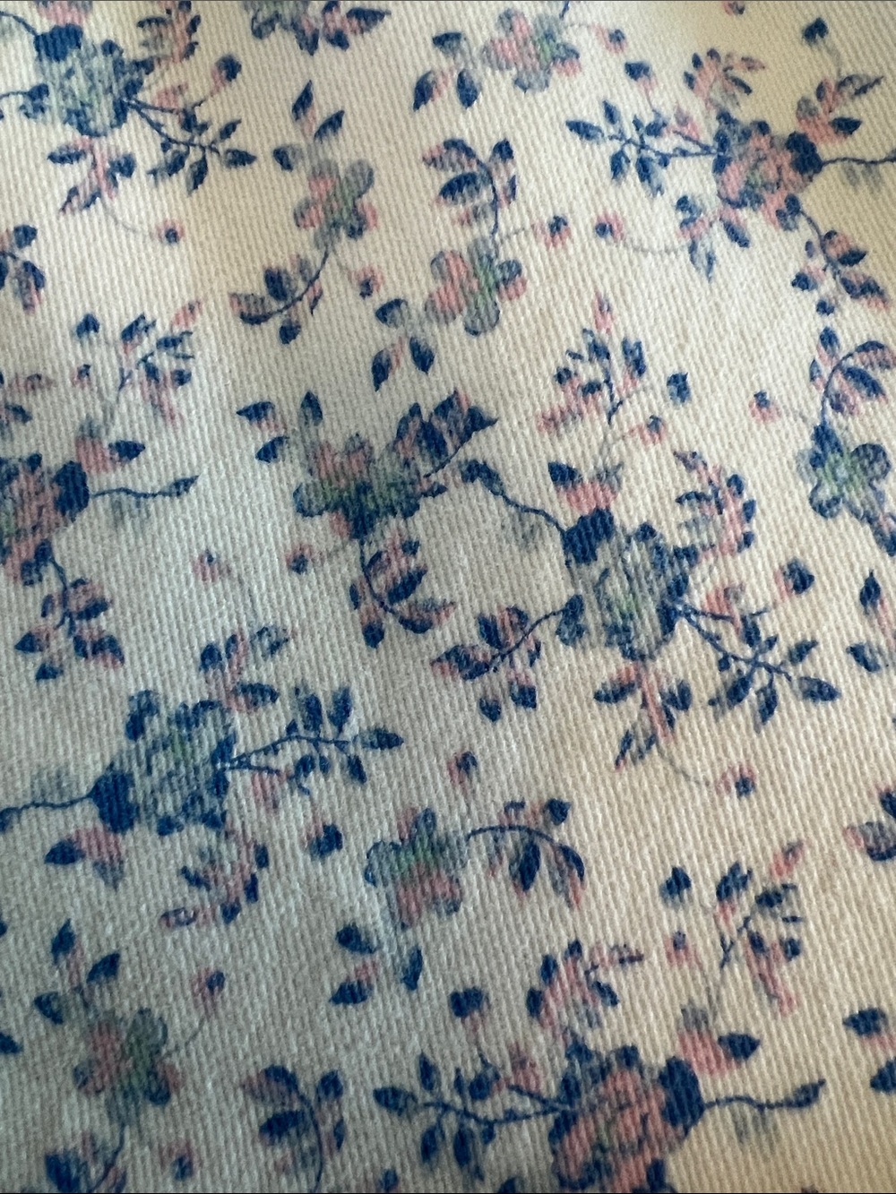 Floral Print Skinny capri Pants - Blue on White with pink - Picture 4 of 6